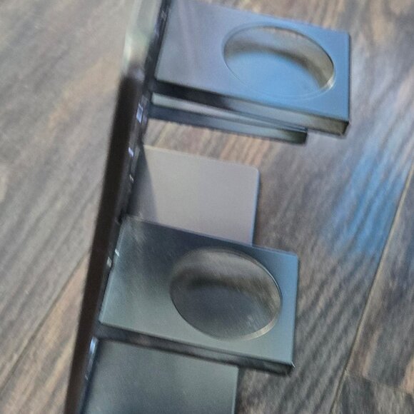 Vintage PARTYLITE Etched Glass Butterfly Tealight Pewter Easel Holder NEW! - Picture 4 of 9